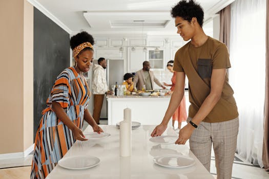 family potluck with diverse dishes