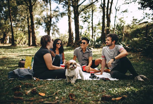 group of diverse friends sharing stories
