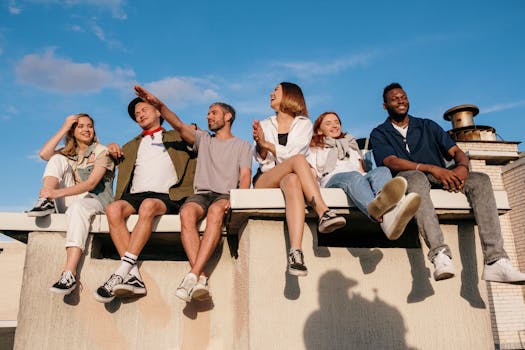 happy group of friends enjoying time together